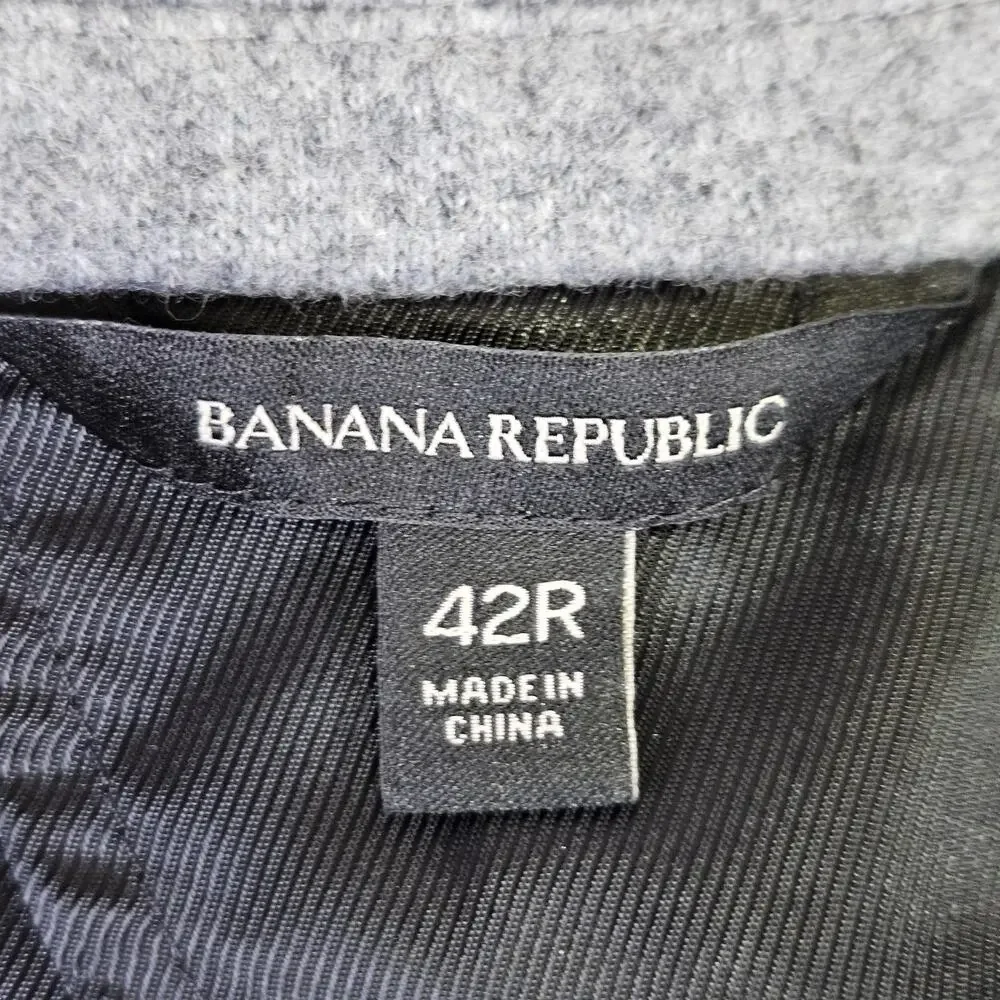 Banana Republic Blazer Mens 42R Slim Mario Bellucci Italian Wool Sport Coat Gray